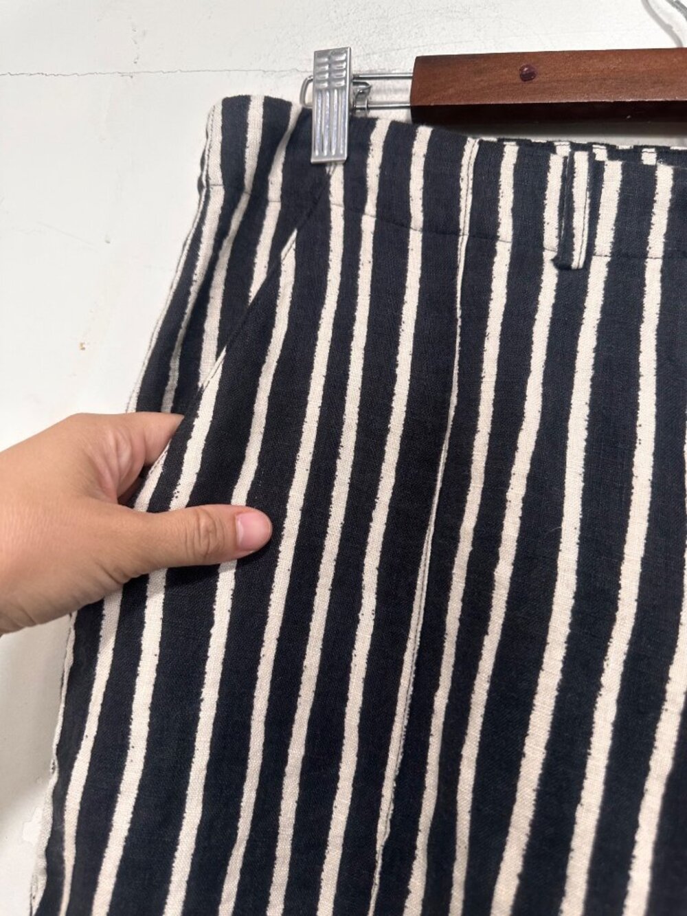 Bitte Kai Rand Linen Strips Tapered Pants Womens Large Ballon Leg Zebra Print - Picture 11 of 15